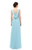 ColsBM Regina Aqua Bridesmaid Dresses Mature V-neck Sleeveless Buttons Zip up Floor Length