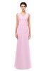 ColsBM Regina Baby Pink Bridesmaid Dresses Mature V-neck Sleeveless Buttons Zip up Floor Length