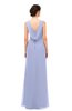 ColsBM Regina Blue Heron Bridesmaid Dresses Mature V-neck Sleeveless Buttons Zip up Floor Length