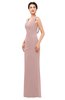 ColsBM Regina Blush Pink Bridesmaid Dresses Mature V-neck Sleeveless Buttons Zip up Floor Length