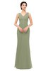 ColsBM Regina Bog Bridesmaid Dresses Mature V-neck Sleeveless Buttons Zip up Floor Length