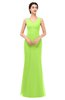 ColsBM Regina Bright Green Bridesmaid Dresses Mature V-neck Sleeveless Buttons Zip up Floor Length