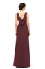 ColsBM Regina Burgundy Bridesmaid Dresses Mature V-neck Sleeveless Buttons Zip up Floor Length