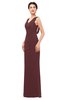 ColsBM Regina Burgundy Bridesmaid Dresses Mature V-neck Sleeveless Buttons Zip up Floor Length