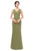 ColsBM Regina Cedar Bridesmaid Dresses Mature V-neck Sleeveless Buttons Zip up Floor Length