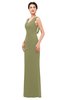 ColsBM Regina Cedar Bridesmaid Dresses Mature V-neck Sleeveless Buttons Zip up Floor Length