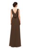ColsBM Regina Chocolate Brown Bridesmaid Dresses Mature V-neck Sleeveless Buttons Zip up Floor Length