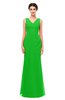 ColsBM Regina Classic Green Bridesmaid Dresses Mature V-neck Sleeveless Buttons Zip up Floor Length