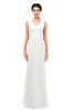 ColsBM Regina Cloud White Bridesmaid Dresses Mature V-neck Sleeveless Buttons Zip up Floor Length