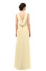 ColsBM Regina Cornhusk Bridesmaid Dresses Mature V-neck Sleeveless Buttons Zip up Floor Length