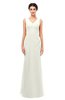 ColsBM Regina Cream Bridesmaid Dresses Mature V-neck Sleeveless Buttons Zip up Floor Length