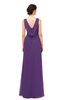 ColsBM Regina Dark Purple Bridesmaid Dresses Mature V-neck Sleeveless Buttons Zip up Floor Length