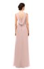 ColsBM Regina Dusty Rose Bridesmaid Dresses Mature V-neck Sleeveless Buttons Zip up Floor Length