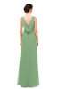 ColsBM Regina Fair Green Bridesmaid Dresses Mature V-neck Sleeveless Buttons Zip up Floor Length