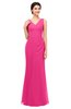 ColsBM Regina Fandango Pink Bridesmaid Dresses Mature V-neck Sleeveless Buttons Zip up Floor Length