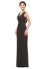 ColsBM Regina Fudge Brown Bridesmaid Dresses Mature V-neck Sleeveless Buttons Zip up Floor Length