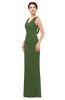 ColsBM Regina Garden Green Bridesmaid Dresses Mature V-neck Sleeveless Buttons Zip up Floor Length
