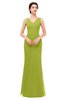 ColsBM Regina Green Oasis Bridesmaid Dresses Mature V-neck Sleeveless Buttons Zip up Floor Length