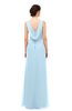 ColsBM Regina Ice Blue Bridesmaid Dresses Mature V-neck Sleeveless Buttons Zip up Floor Length