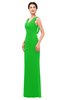 ColsBM Regina Jasmine Green Bridesmaid Dresses Mature V-neck Sleeveless Buttons Zip up Floor Length