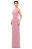 ColsBM Regina Light Coral Bridesmaid Dresses Mature V-neck Sleeveless Buttons Zip up Floor Length