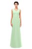 ColsBM Regina Light Green Bridesmaid Dresses Mature V-neck Sleeveless Buttons Zip up Floor Length