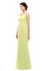 ColsBM Regina Lime Green Bridesmaid Dresses Mature V-neck Sleeveless Buttons Zip up Floor Length