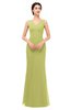 ColsBM Regina Linden Green Bridesmaid Dresses Mature V-neck Sleeveless Buttons Zip up Floor Length