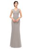ColsBM Regina Mushroom Bridesmaid Dresses Mature V-neck Sleeveless Buttons Zip up Floor Length