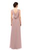 ColsBM Regina Nectar Pink Bridesmaid Dresses Mature V-neck Sleeveless Buttons Zip up Floor Length
