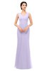 ColsBM Regina Pastel Lilac Bridesmaid Dresses Mature V-neck Sleeveless Buttons Zip up Floor Length