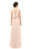 ColsBM Regina Peach Puree Bridesmaid Dresses Mature V-neck Sleeveless Buttons Zip up Floor Length