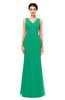 ColsBM Regina Pepper Green Bridesmaid Dresses Mature V-neck Sleeveless Buttons Zip up Floor Length