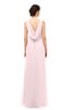 ColsBM Regina Petal Pink Bridesmaid Dresses Mature V-neck Sleeveless Buttons Zip up Floor Length