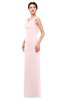 ColsBM Regina Petal Pink Bridesmaid Dresses Mature V-neck Sleeveless Buttons Zip up Floor Length