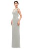 ColsBM Regina Platinum Bridesmaid Dresses Mature V-neck Sleeveless Buttons Zip up Floor Length