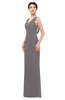 ColsBM Regina Ridge Grey Bridesmaid Dresses Mature V-neck Sleeveless Buttons Zip up Floor Length