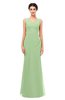 ColsBM Regina Sage Green Bridesmaid Dresses Mature V-neck Sleeveless Buttons Zip up Floor Length