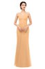 ColsBM Regina Salmon Buff Bridesmaid Dresses Mature V-neck Sleeveless Buttons Zip up Floor Length