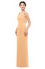 ColsBM Regina Salmon Buff Bridesmaid Dresses Mature V-neck Sleeveless Buttons Zip up Floor Length