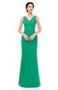 ColsBM Regina Sea Green Bridesmaid Dresses Mature V-neck Sleeveless Buttons Zip up Floor Length