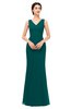 ColsBM Regina Shaded Spruce Bridesmaid Dresses Mature V-neck Sleeveless Buttons Zip up Floor Length