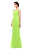 ColsBM Regina Sharp Green Bridesmaid Dresses Mature V-neck Sleeveless Buttons Zip up Floor Length