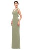 ColsBM Regina Sponge Bridesmaid Dresses Mature V-neck Sleeveless Buttons Zip up Floor Length