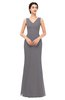ColsBM Regina Storm Front Bridesmaid Dresses Mature V-neck Sleeveless Buttons Zip up Floor Length