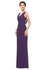 ColsBM Regina Violet Bridesmaid Dresses Mature V-neck Sleeveless Buttons Zip up Floor Length