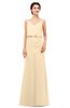 ColsBM Sasha Apricot Gelato Bridesmaid Dresses Column Simple Floor Length Sleeveless Zip up V-neck