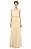ColsBM Sasha Apricot Gelato Bridesmaid Dresses Column Simple Floor Length Sleeveless Zip up V-neck
