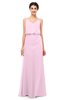 ColsBM Sasha Baby Pink Bridesmaid Dresses Column Simple Floor Length Sleeveless Zip up V-neck