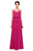 ColsBM Sasha Beetroot Purple Bridesmaid Dresses Column Simple Floor Length Sleeveless Zip up V-neck